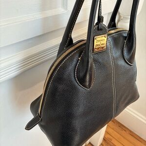 Dooney & Bourke Black Pebbled Leather Domed Bag